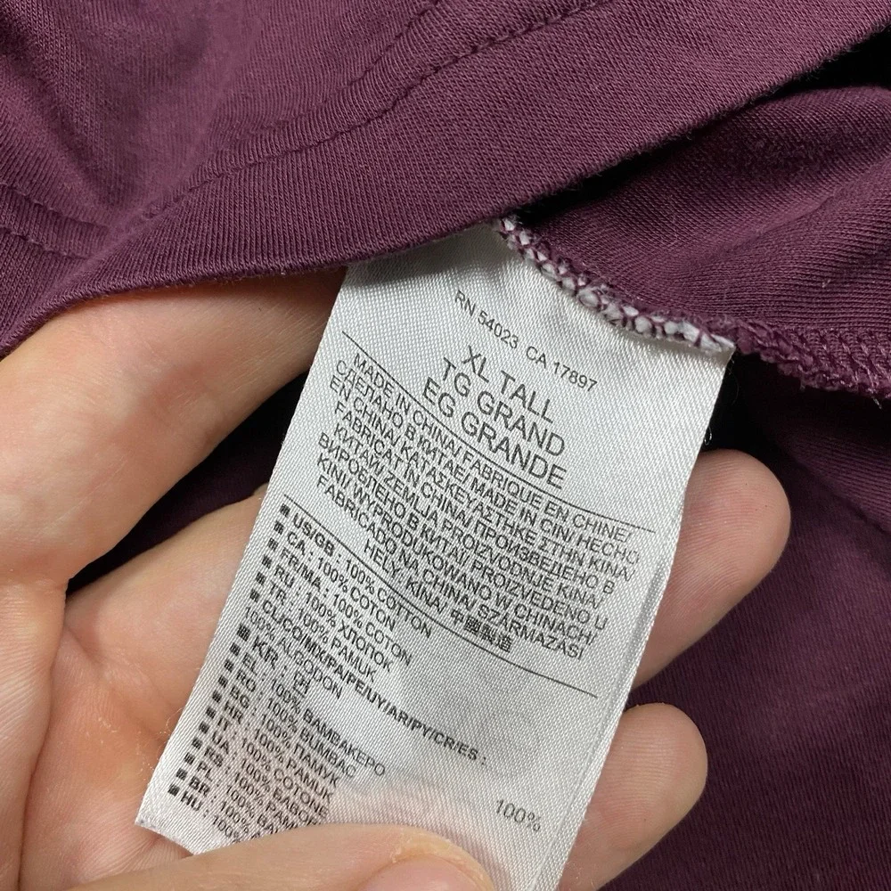 Banana Republic Luxury Touch Polo Mens Tall XL Burgundy Buttons Short Sleeve